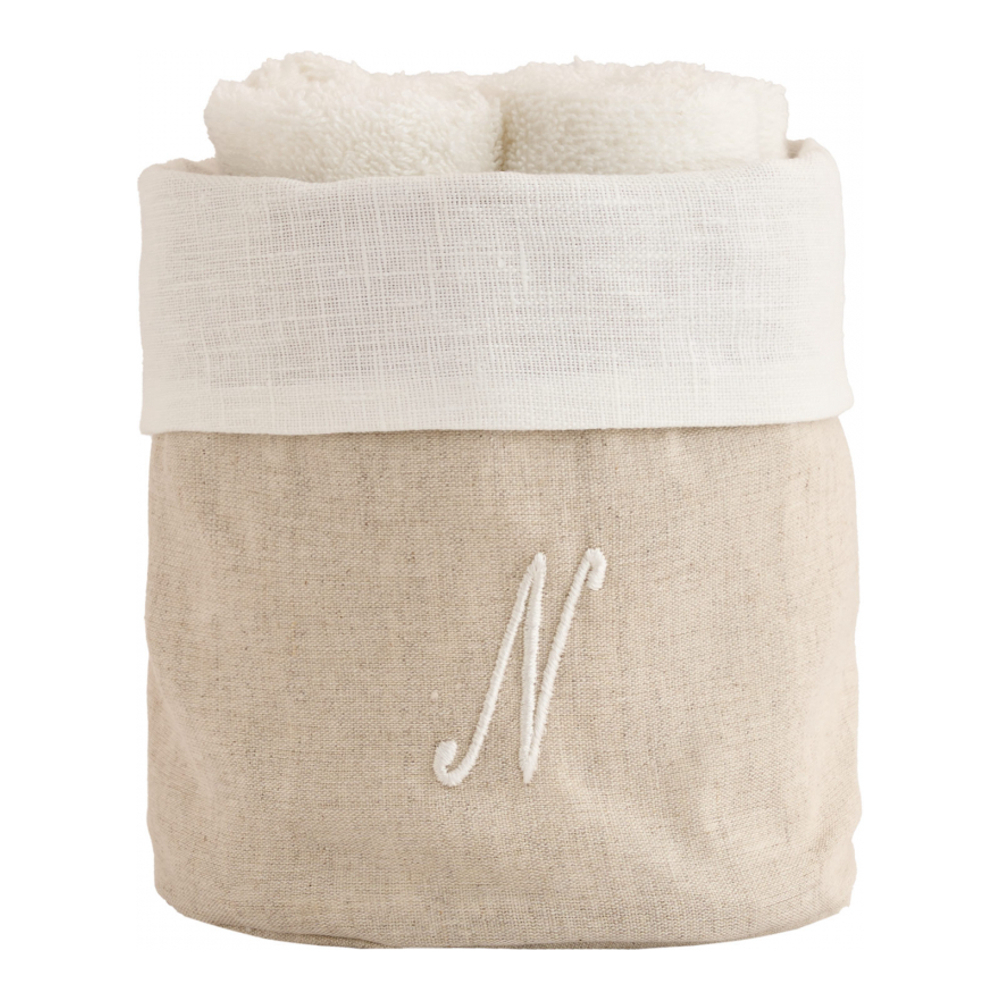 Zahra Basket + 4 Washcloths, N