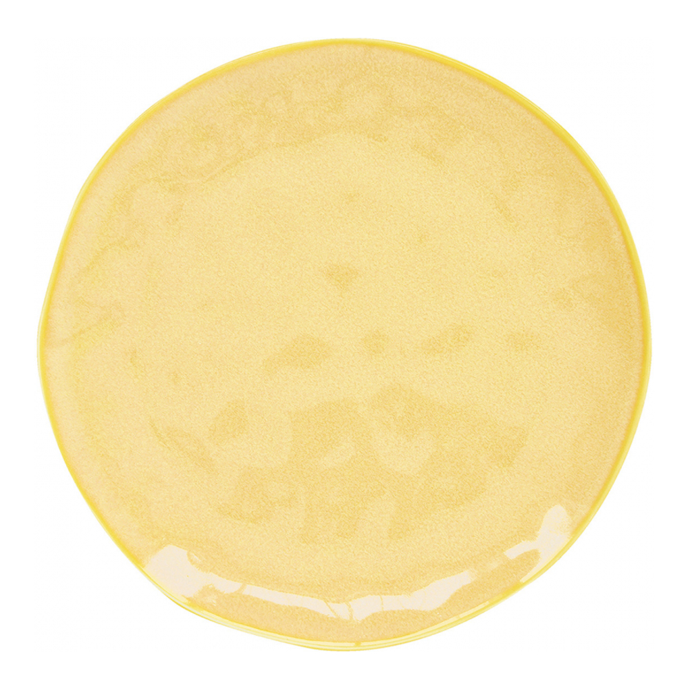 Set Of 6 Porcelain Dessert Plates Ø 21 Cm Interiors Yellow