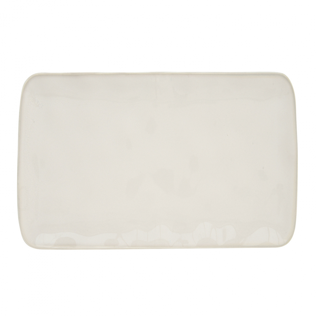 Set Of 6 Rectangular Saucers 20 x 13 cm In Interiors White Porcelain