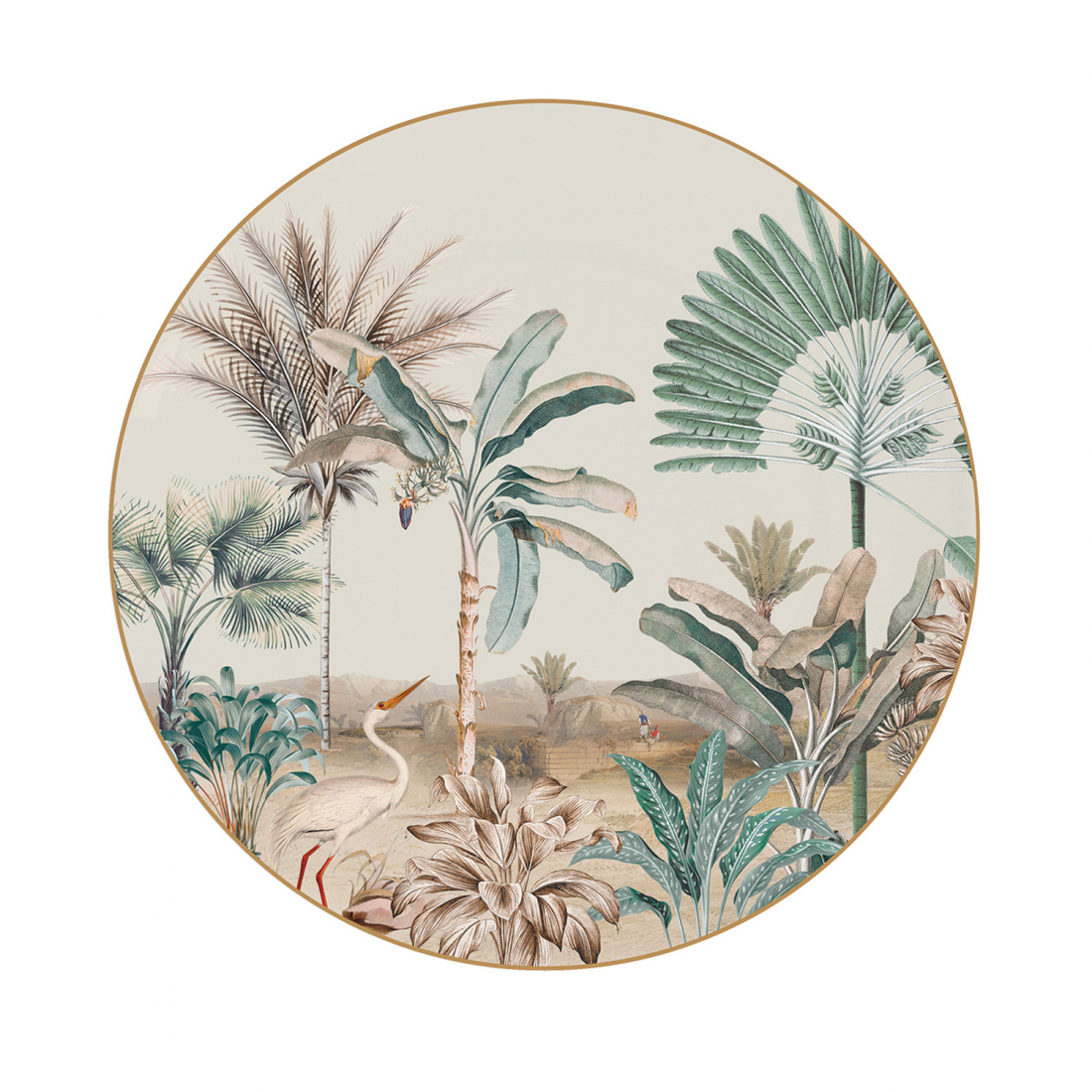 Set Aus 6 Porzellantellern, Ø 19 cm. Nostalgisches Himmel