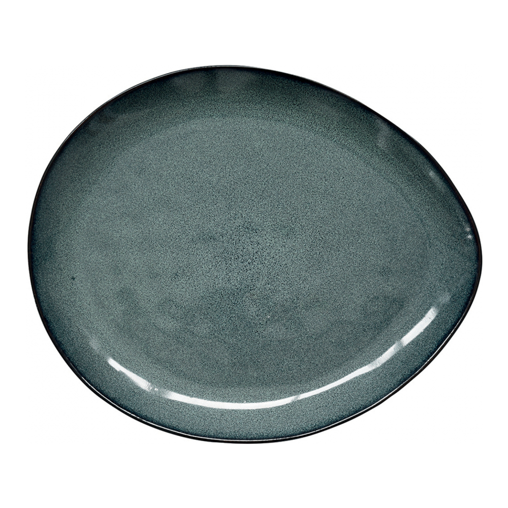 Set Aus 4 Speisetellern, 28,5 x 24 cm, Aus Genesis Green Steinzeug