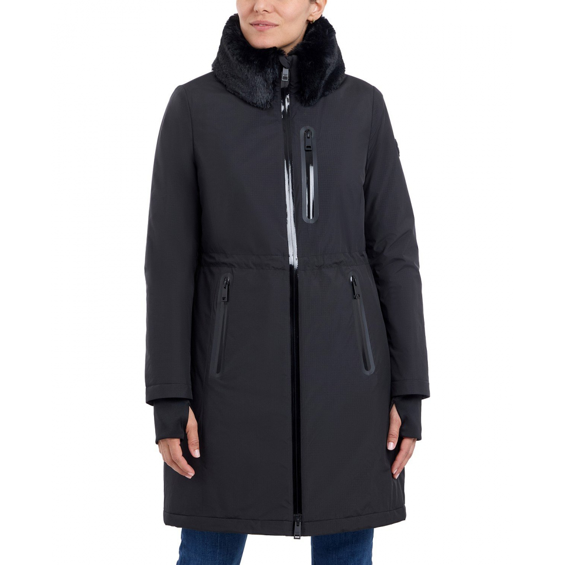 Women's 'Faux-Fur-Trim Anorak' Raincoat