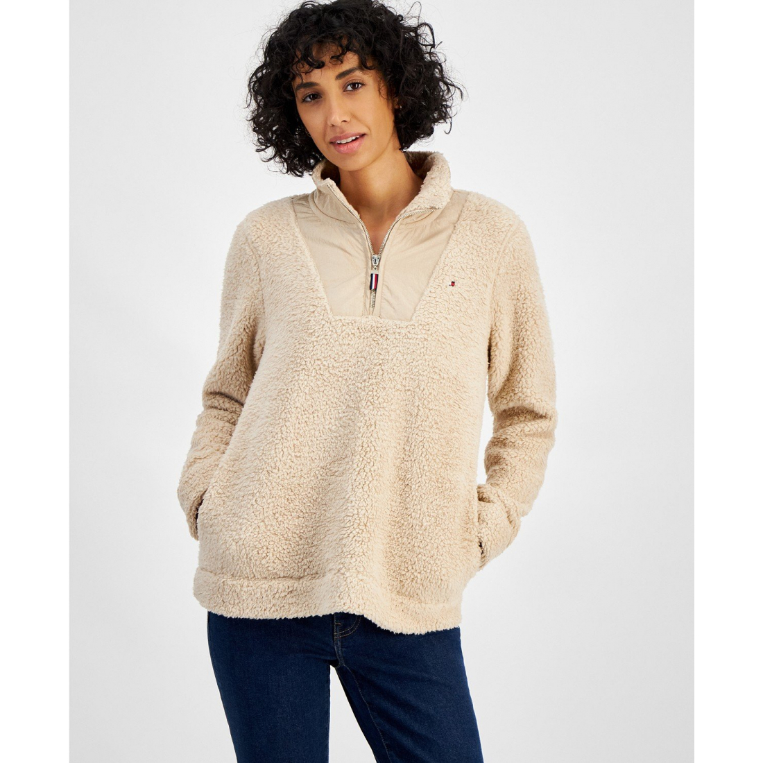 Pull 'Sherpa Mock Neck Long-Sleeve' pour Femmes