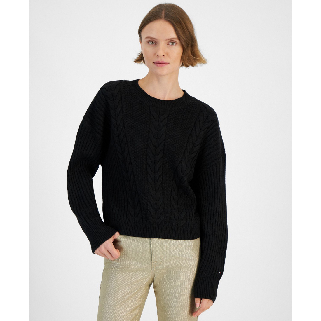 Pull 'Ribbed Cable-Knit' pour Femmes