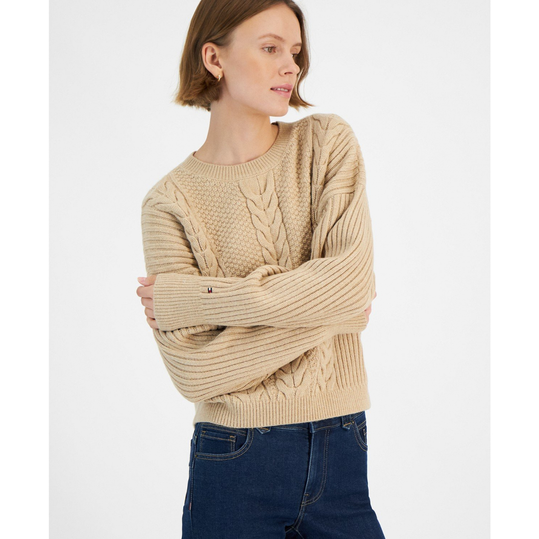 Pull 'Ribbed Cable-Knit' pour Femmes