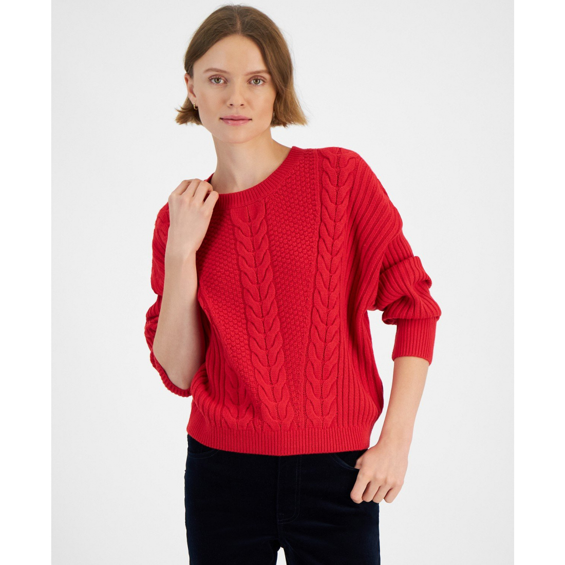 Pull 'Ribbed Cable-Knit' pour Femmes