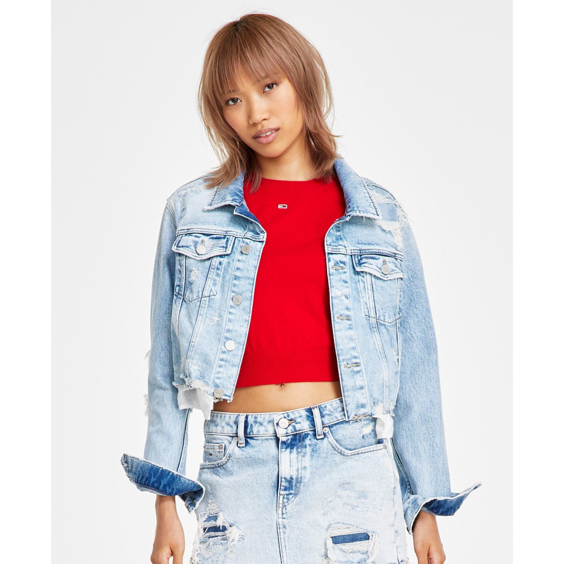 Veste en jeans 'Izzie Cut-Off' pour Femmes