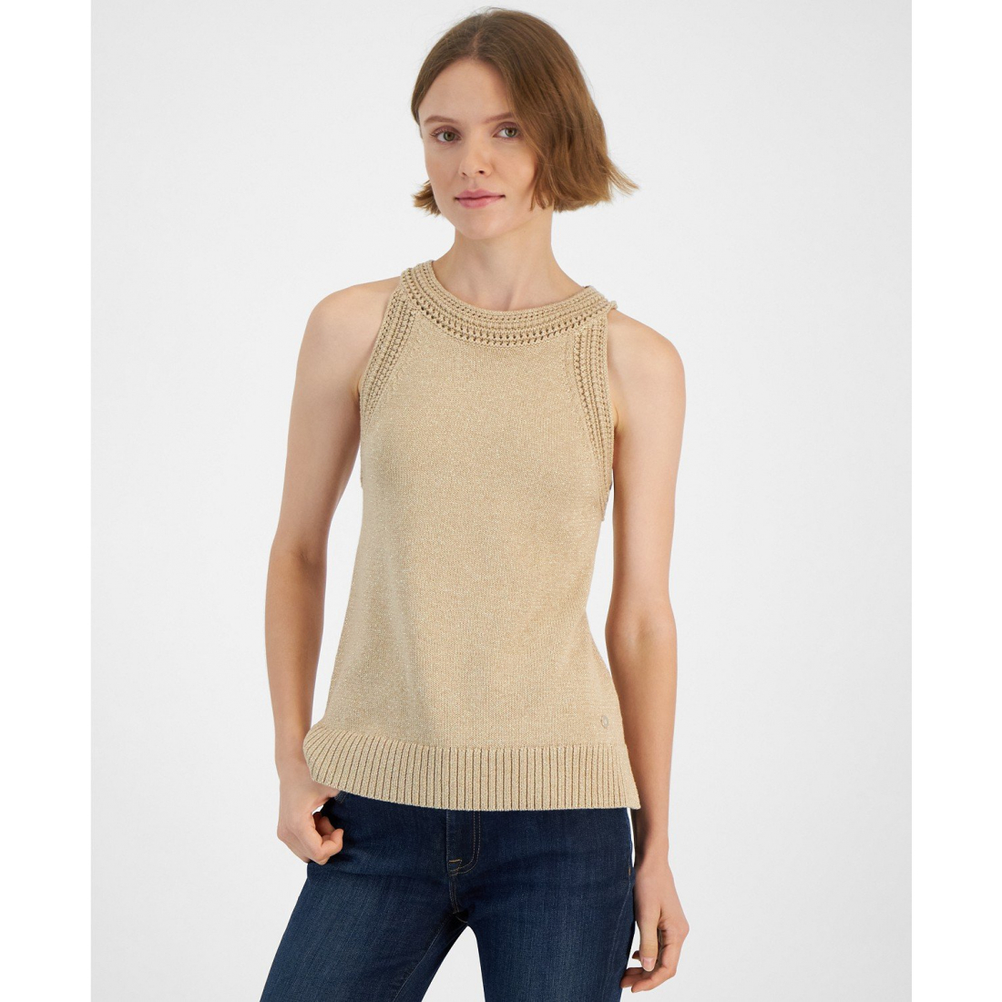 'Metallic Sleeveless Sweater' pour Femmes
