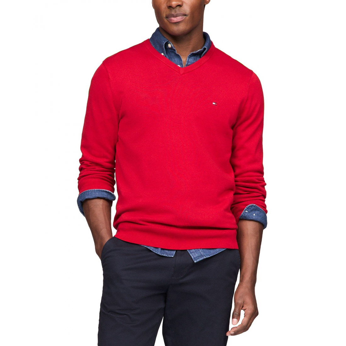 Pull 'Essential Solid V-Neck' pour Hommes