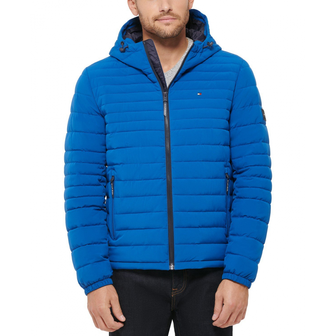 'Stretch Quilted Hooded Jacket' pour Hommes