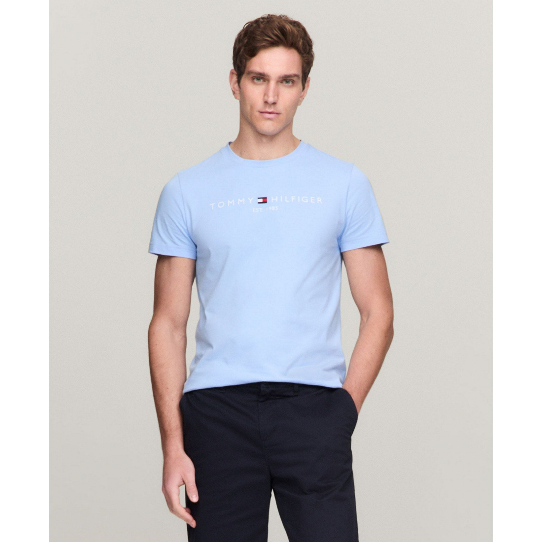 T-shirt 'Embroidered Logo Slim-Fit Crewneck' pour Hommes