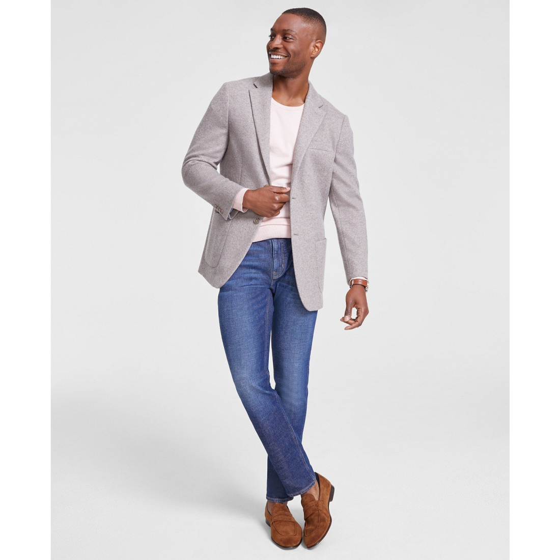 Blazer 'Modern-Fit Wool Blend Knit' pour Hommes