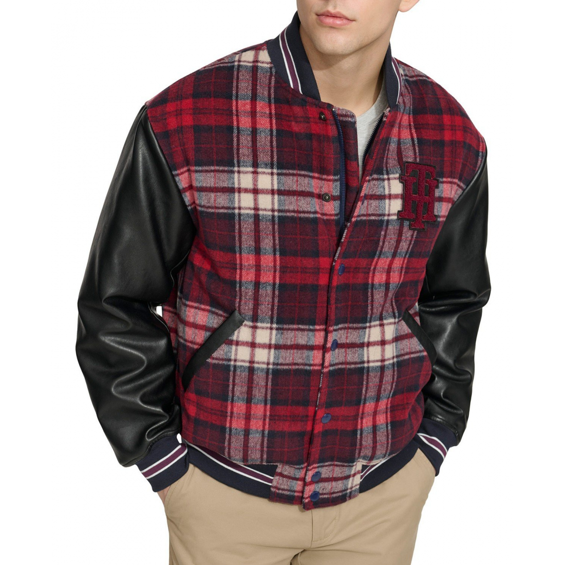 'Wool Mix Logo Varsity Jacket' pour Hommes