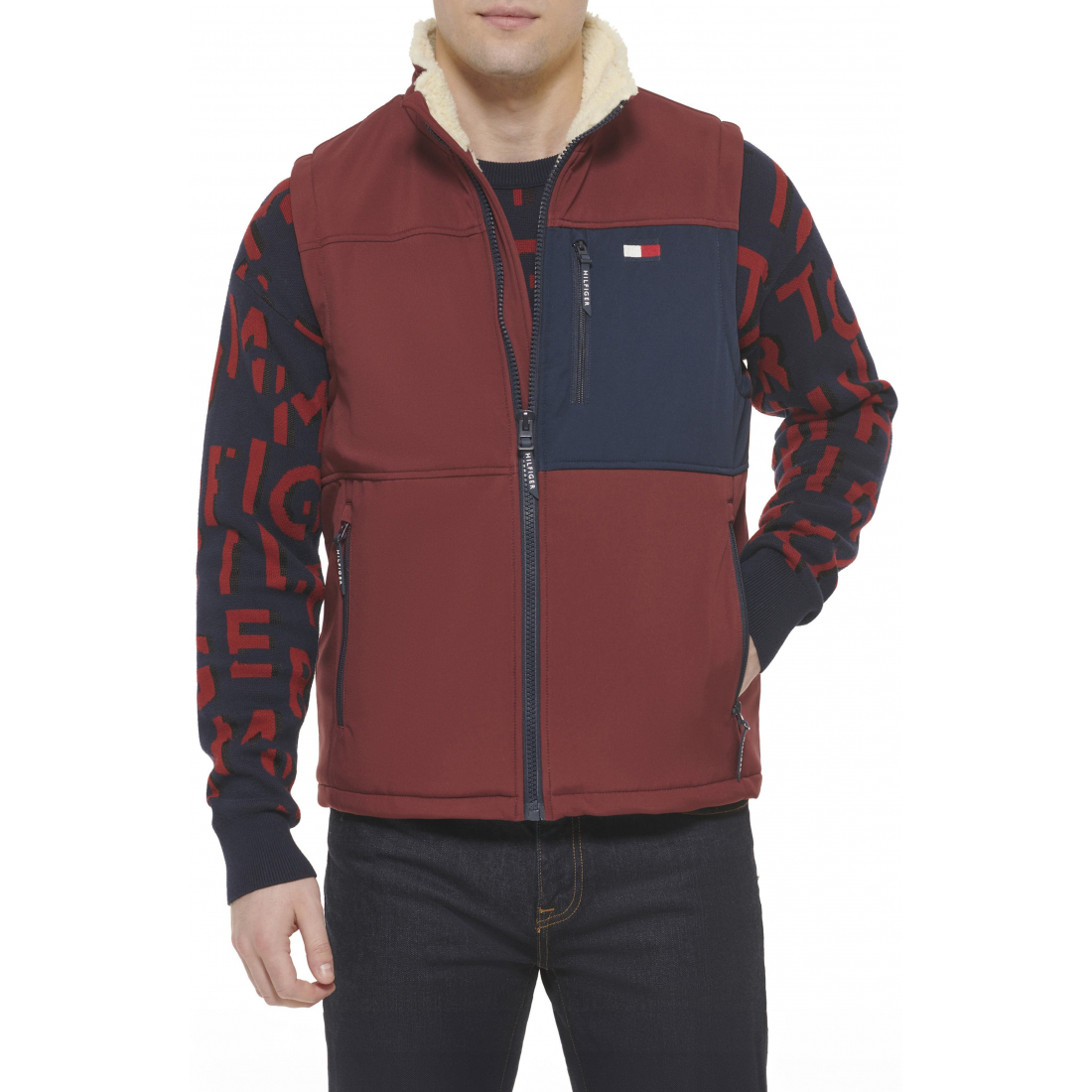 Gilet 'Water Resistant Faux Shearling Lined Quilted' pour Hommes