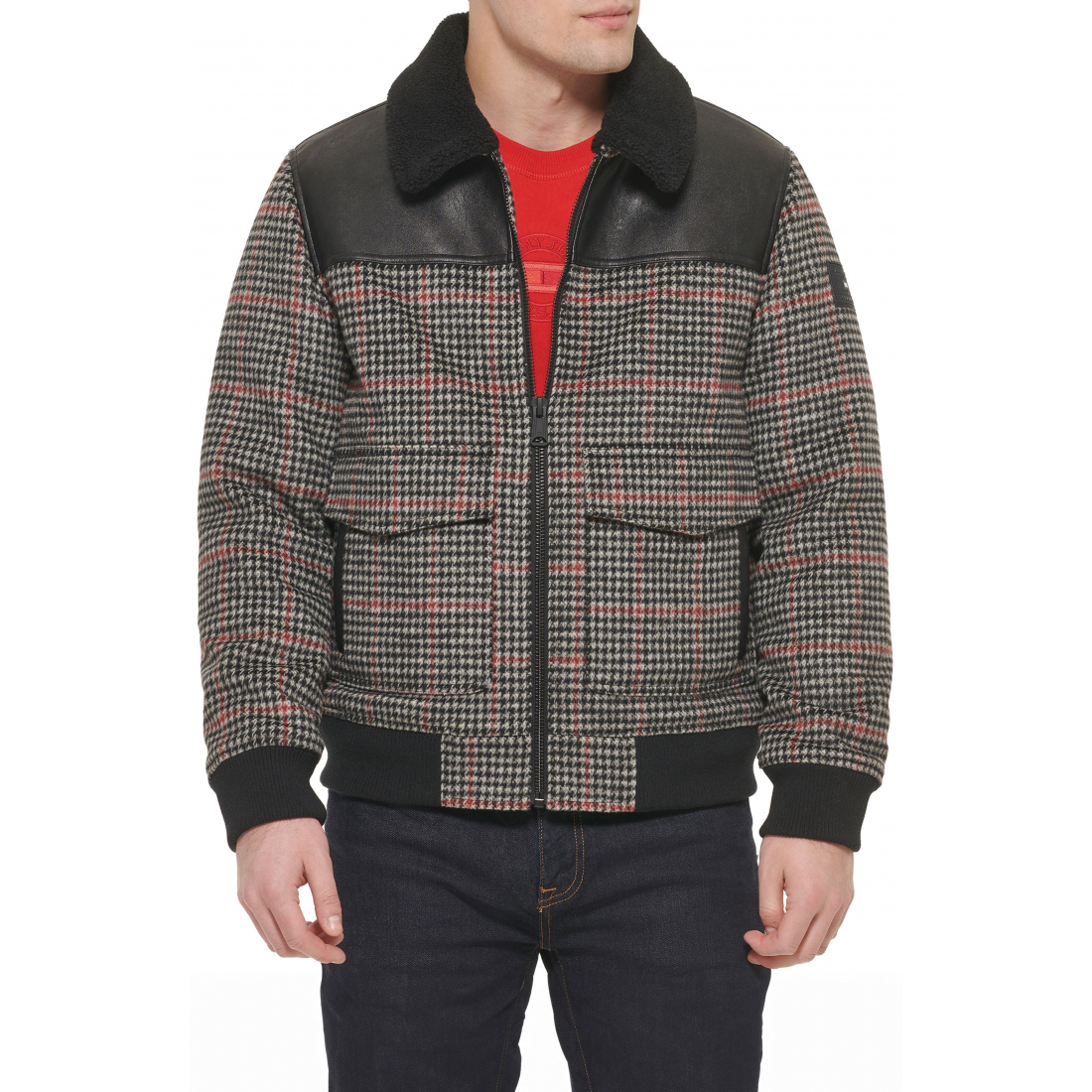 Blouson bomber 'Faux Shearling Collar Water Resistant' pour Hommes