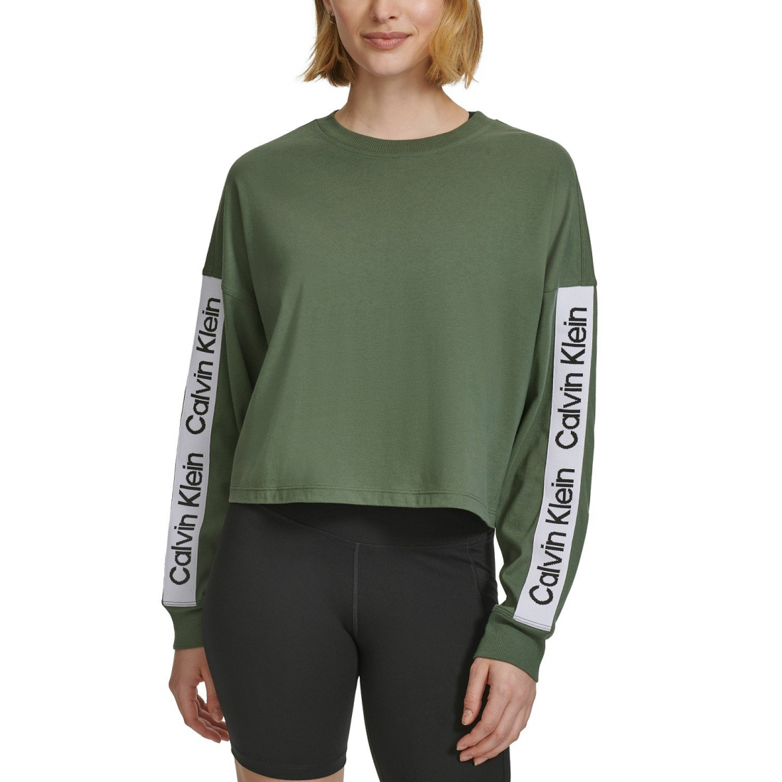 Women's 'Cotton Logo-Stripe Long-Sleeve' T-Shirt