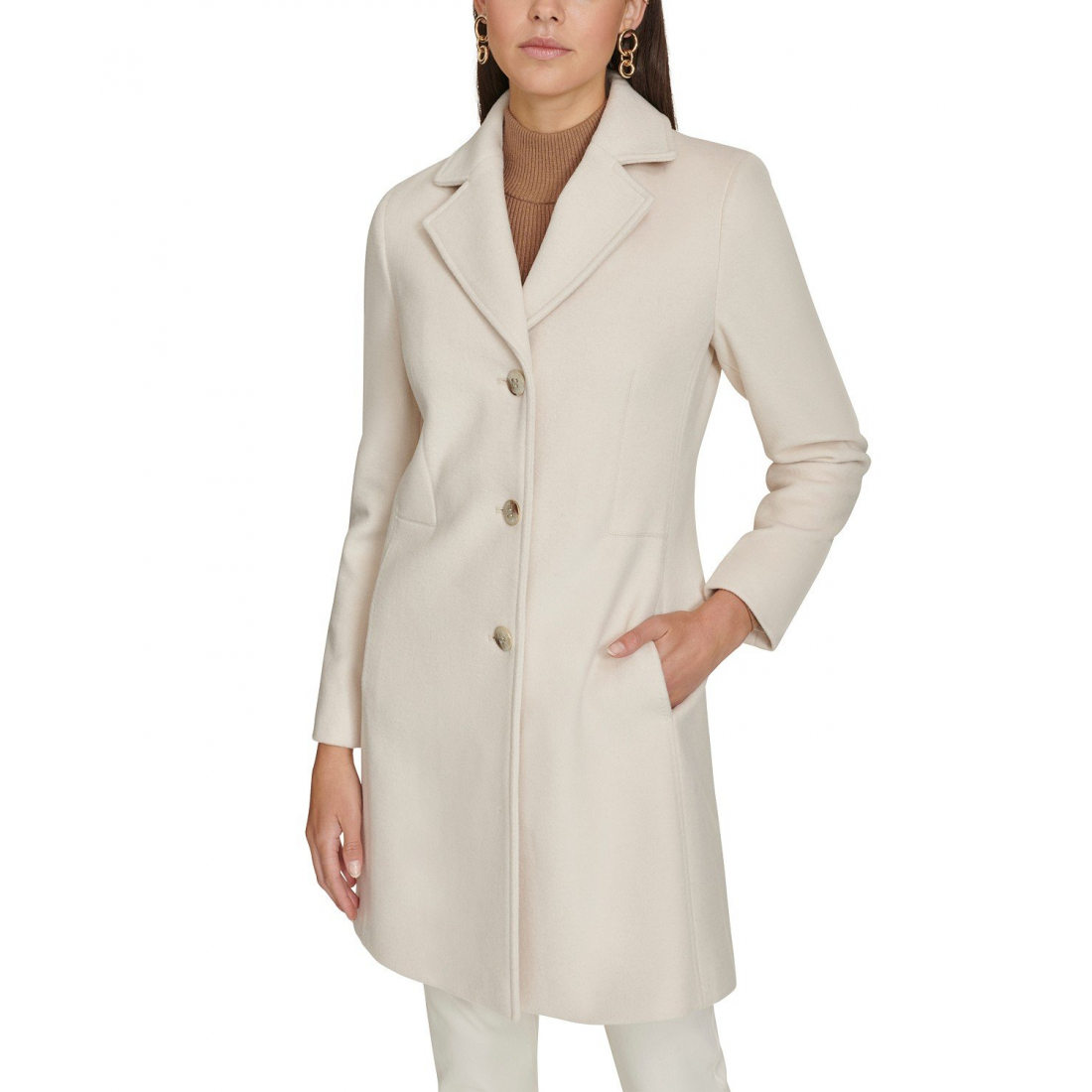 Women's 'Single-Breasted Wool Blend Coat' Coat