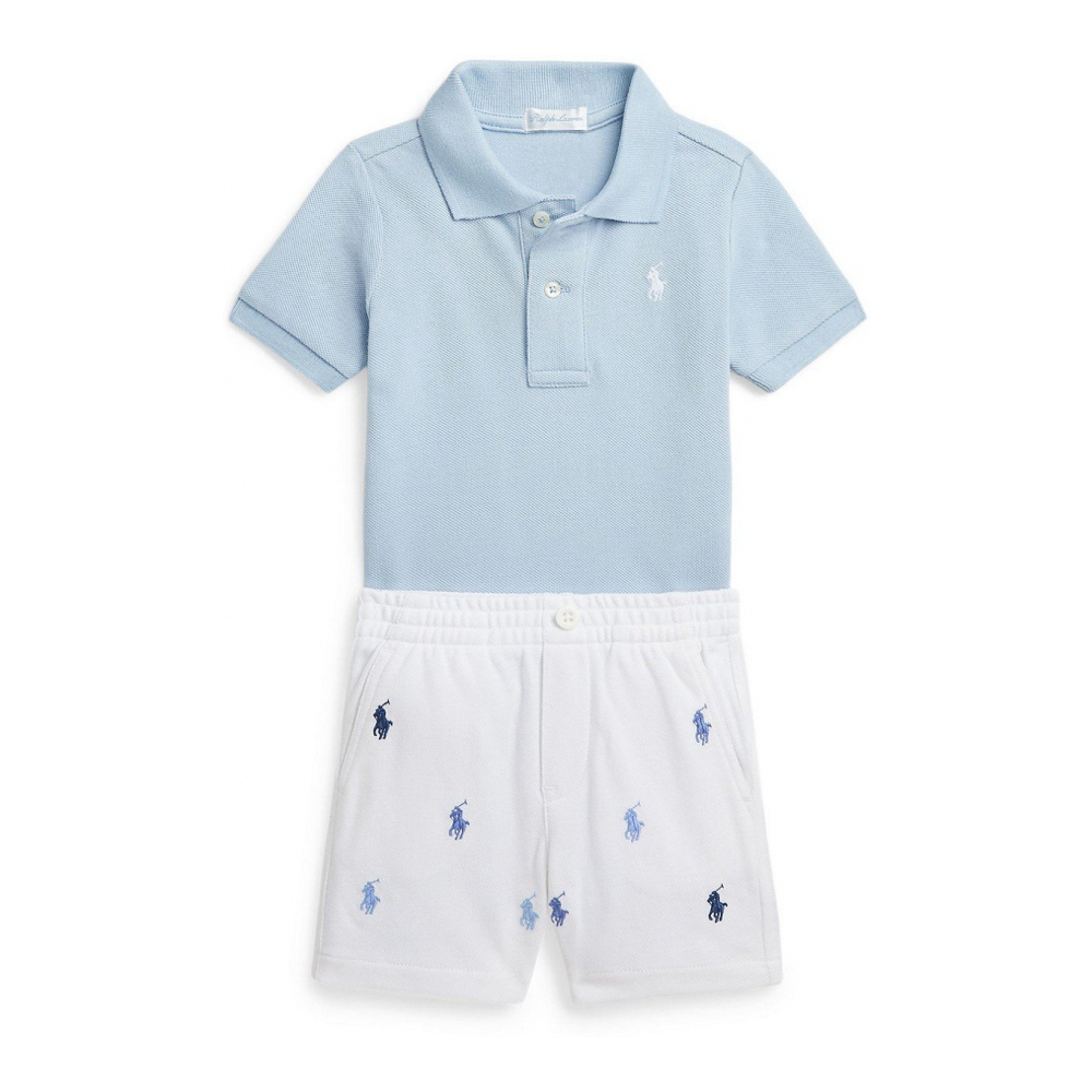 'Mesh Polo Shirt and Short Set' pour Bébés garçons