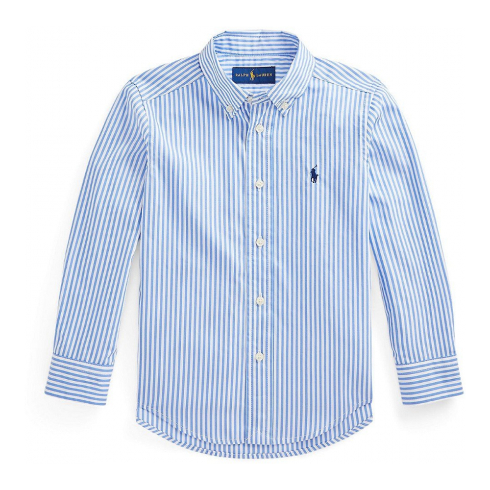 'Striped Cotton Poplin Shirt' pour Garçons