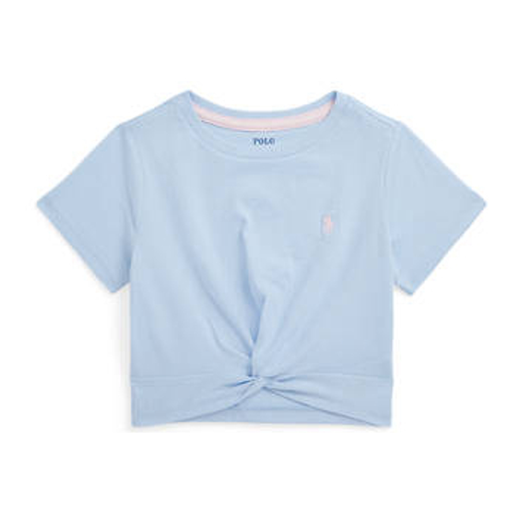 Little Girl's 'Twist Front Cotton Jersey T-Shirt'