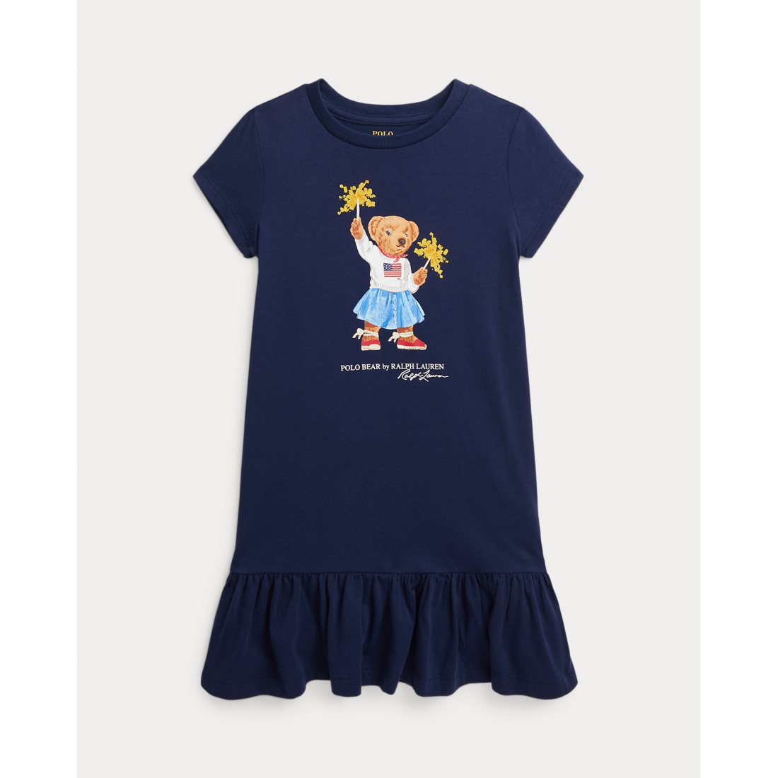 'Polo Bear Cotton Jersey Tee Dress' für Kleine Mädchen