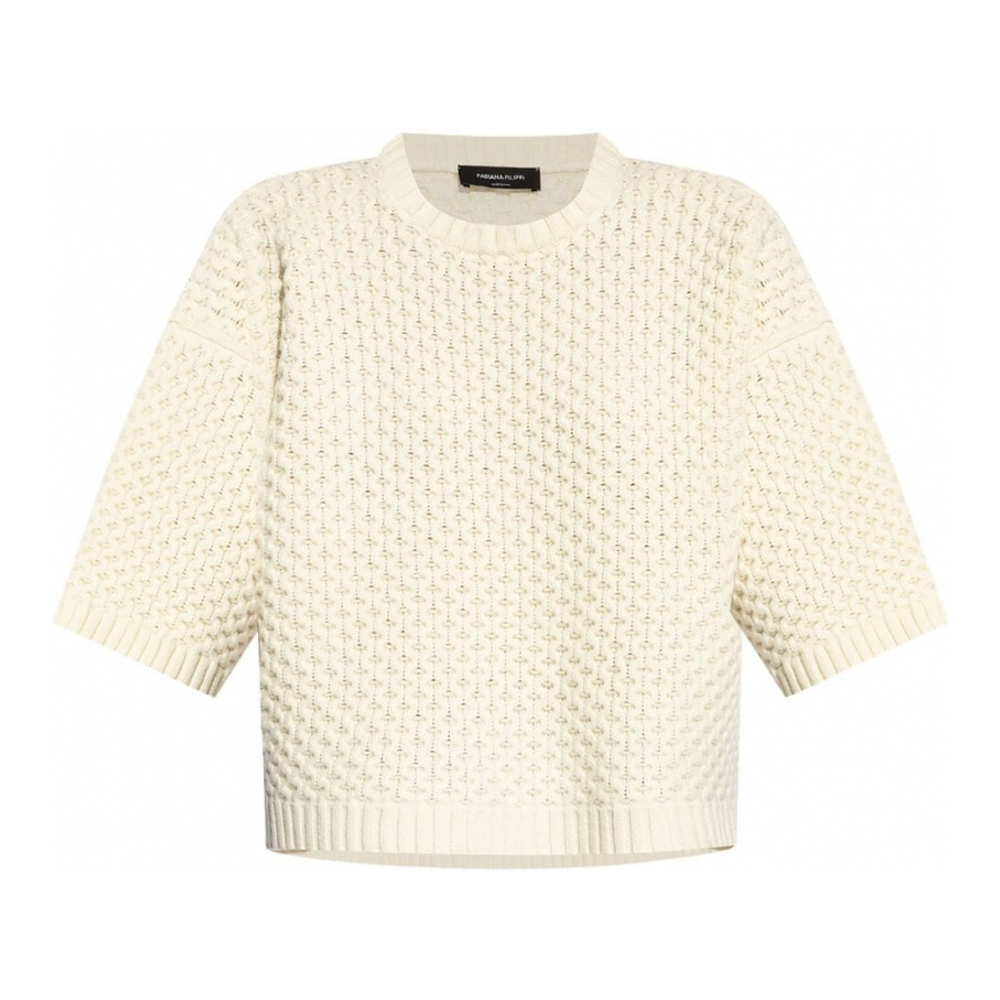 Pull à manches courtes 'Chunky Knit' pour Femmes