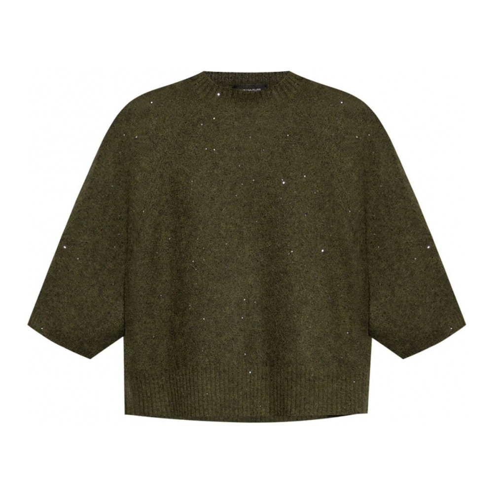 Pull à manches 3/4 'Sequin-Embellished' pour Femmes