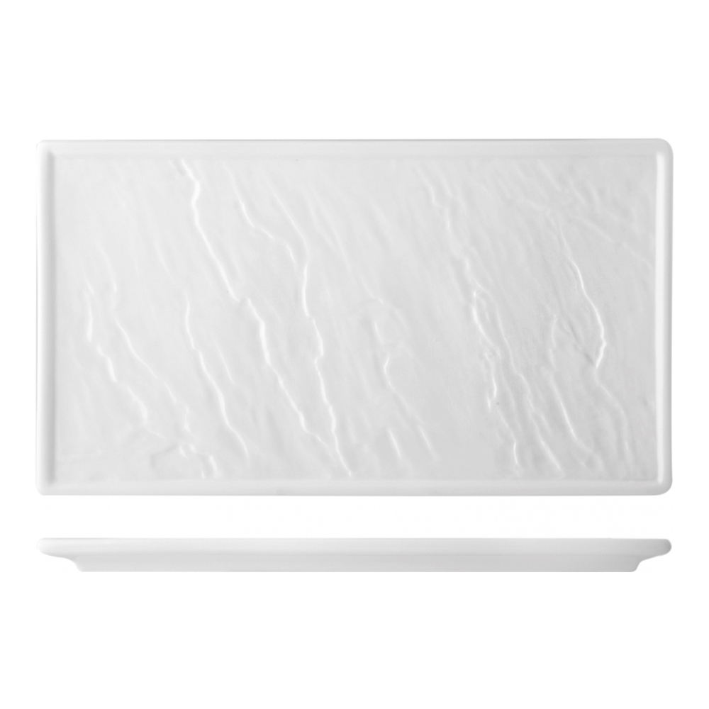 Assiette Rectangulaire En Porcelaine, 26x15 cm, Blanche