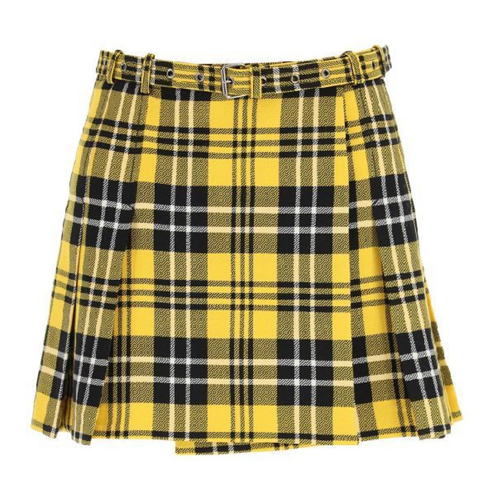 Mini Jupe 'Tartan Pleated Wrapt With Belt' pour Femmes