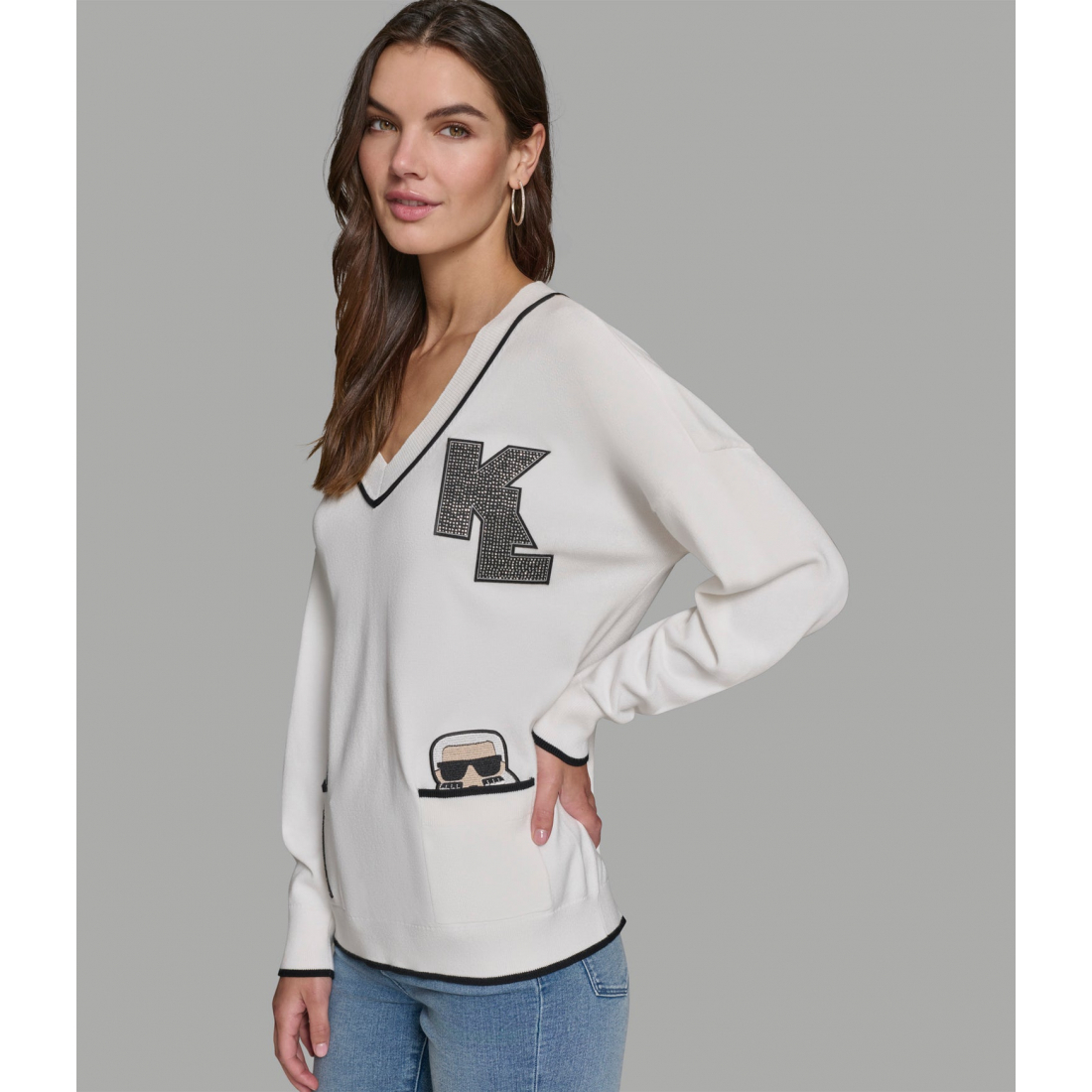 'Whimsy Varsity Sweater With Pockets' pour Femmes