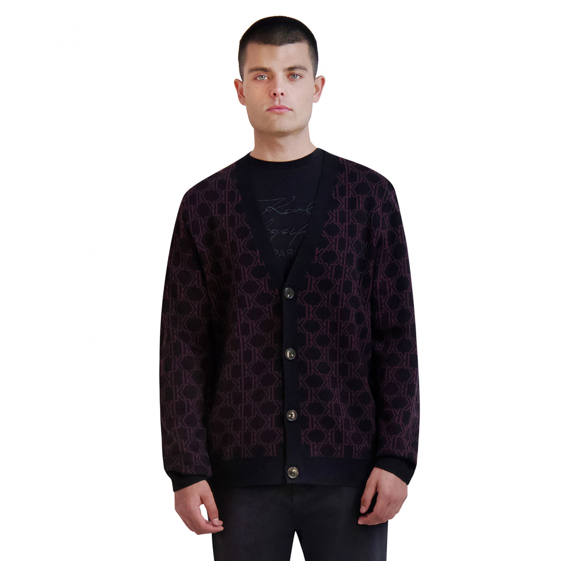 Men's 'Kl Monogram Cardigan' Cardigan