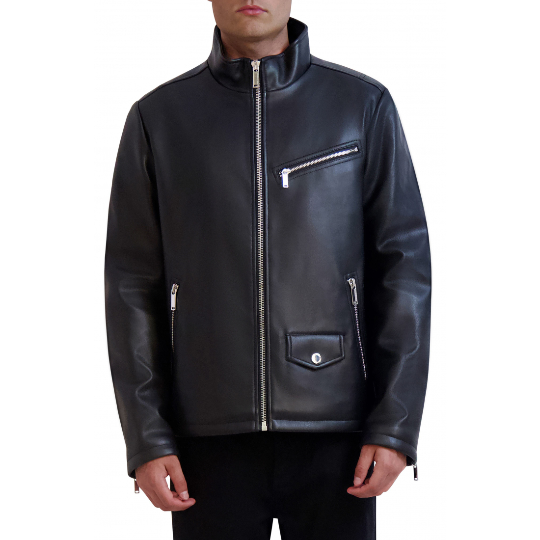 Veste 'Faux Leather Racer' pour Hommes