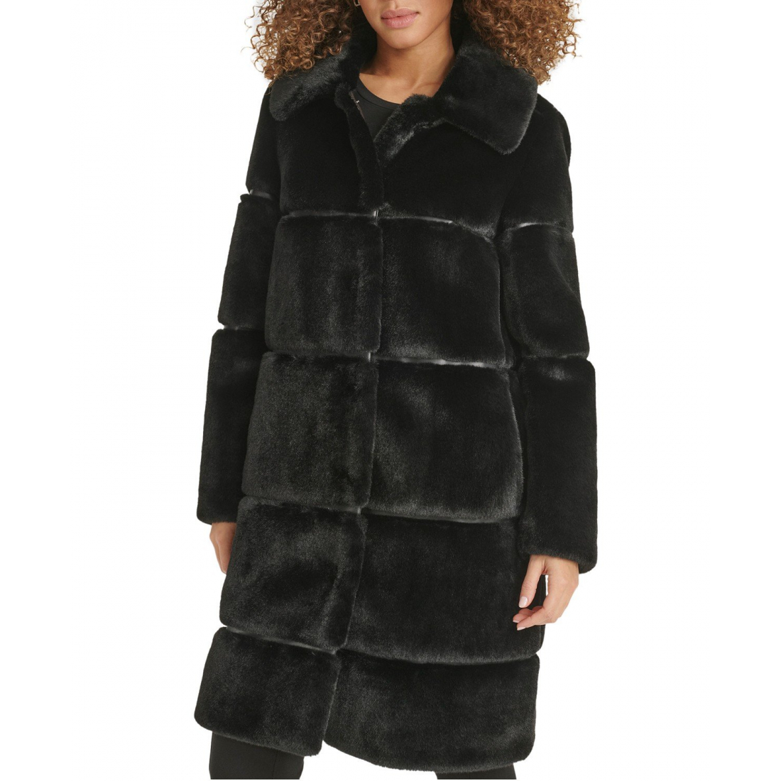 Women's 'Faux-Leather Trim Faux-Fur Coat'