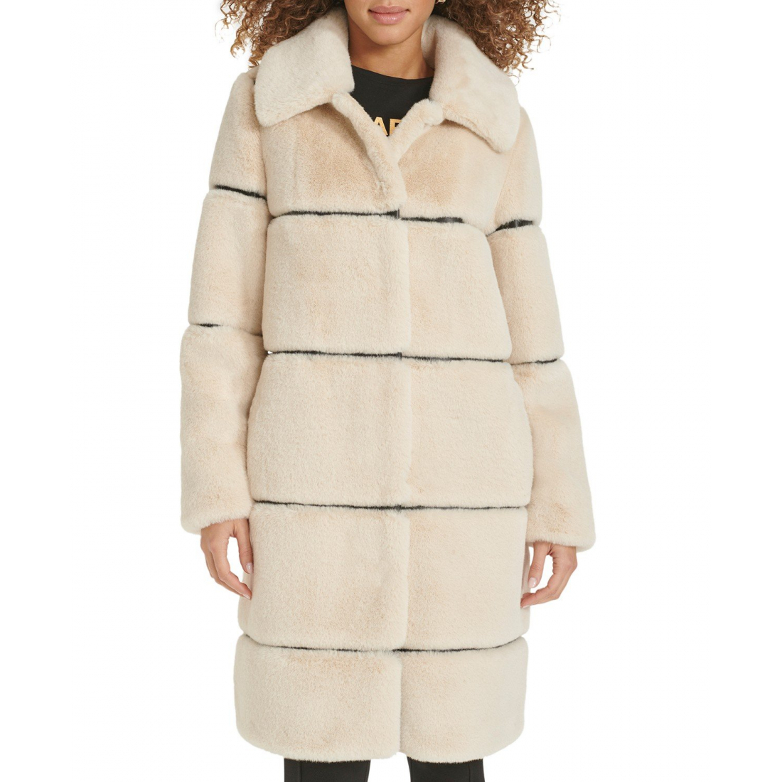 Manteau 'Faux-Leather Trim Faux-Fur' pour Femmes