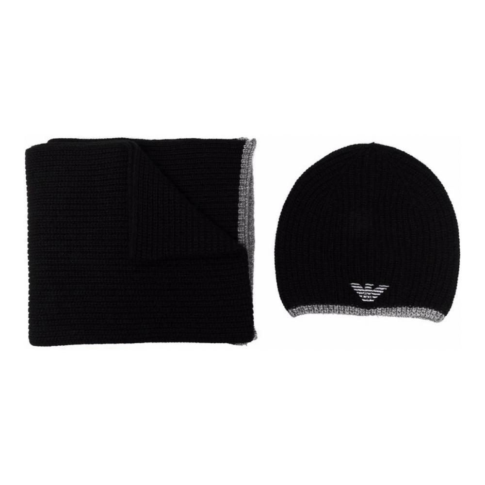 'Embroidered Logo' Wollschal für Herren