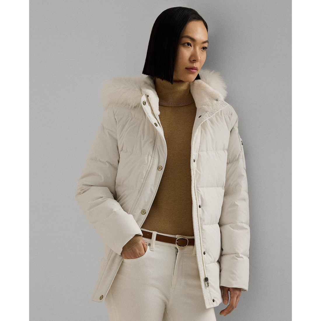 Manteau matelassé 'Faux-Fur Hooded' pour Femmes