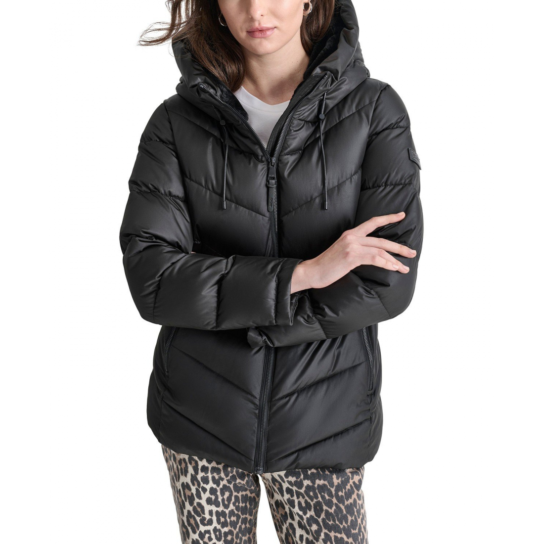 Manteau matelassé 'Hooded Zip-Front' pour Femmes