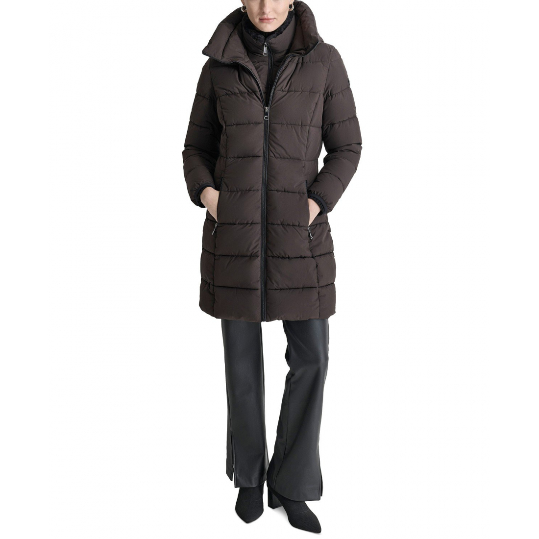 Manteau matelassé 'Bibbed Hooded Zip-Front' pour Femmes
