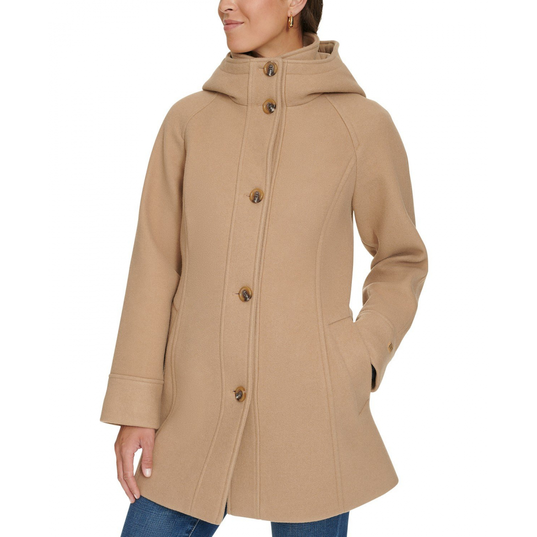 Manteau 'Hooded Button-Front' pour Femmes