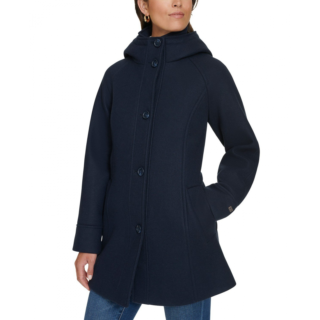 Manteau 'Hooded Button-Front' pour Femmes