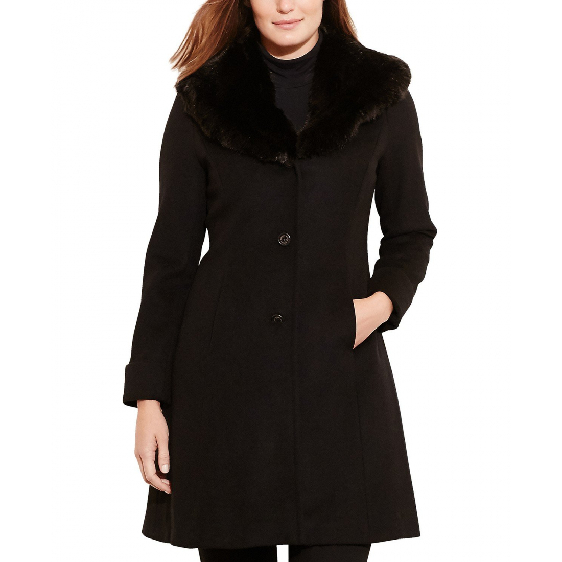 Manteau 'Faux-Fur-Collar' pour Femmes