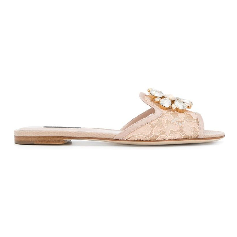 Sandales plates 'Rainbow Lace brooch-detail' pour Femmes