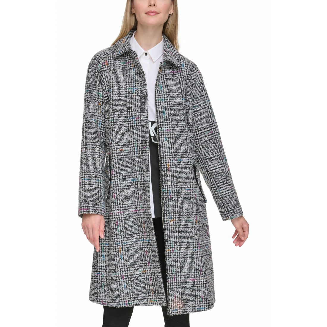 'Belted Raglan Sleeve Wool Blend Coat' pour Femmes
