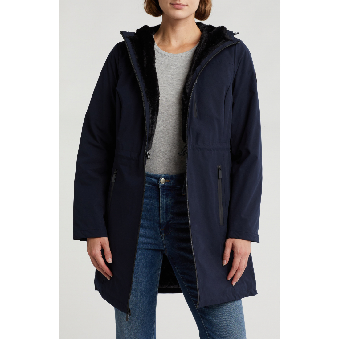 Parka 'Water Resistant with Faux Fur Trim' pour Femmes