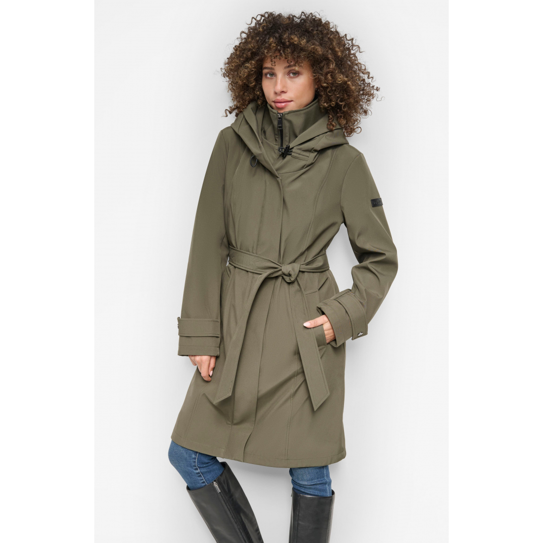 Veste 'Hooded Belted Softshell with Bib' pour Femmes