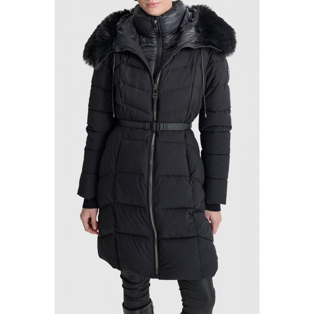 Veste matelassée 'Stretch with Faux Fur Trim' pour Femmes
