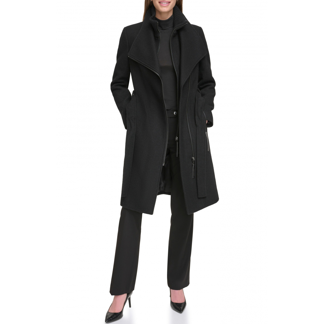 Women's 'Angled Zip Twill Coat' Coat