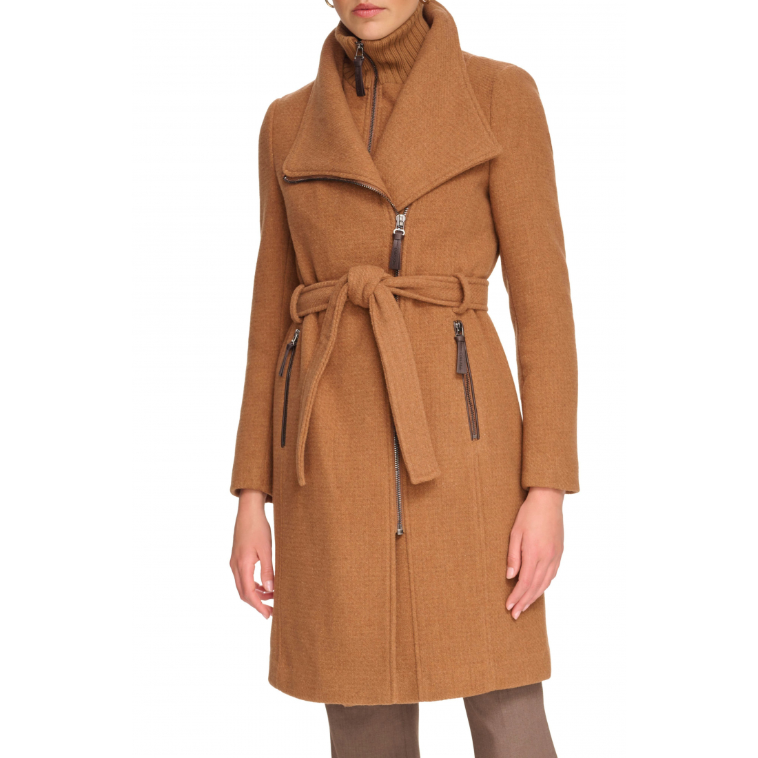 Women's 'Angled Zip Twill Coat' Coat