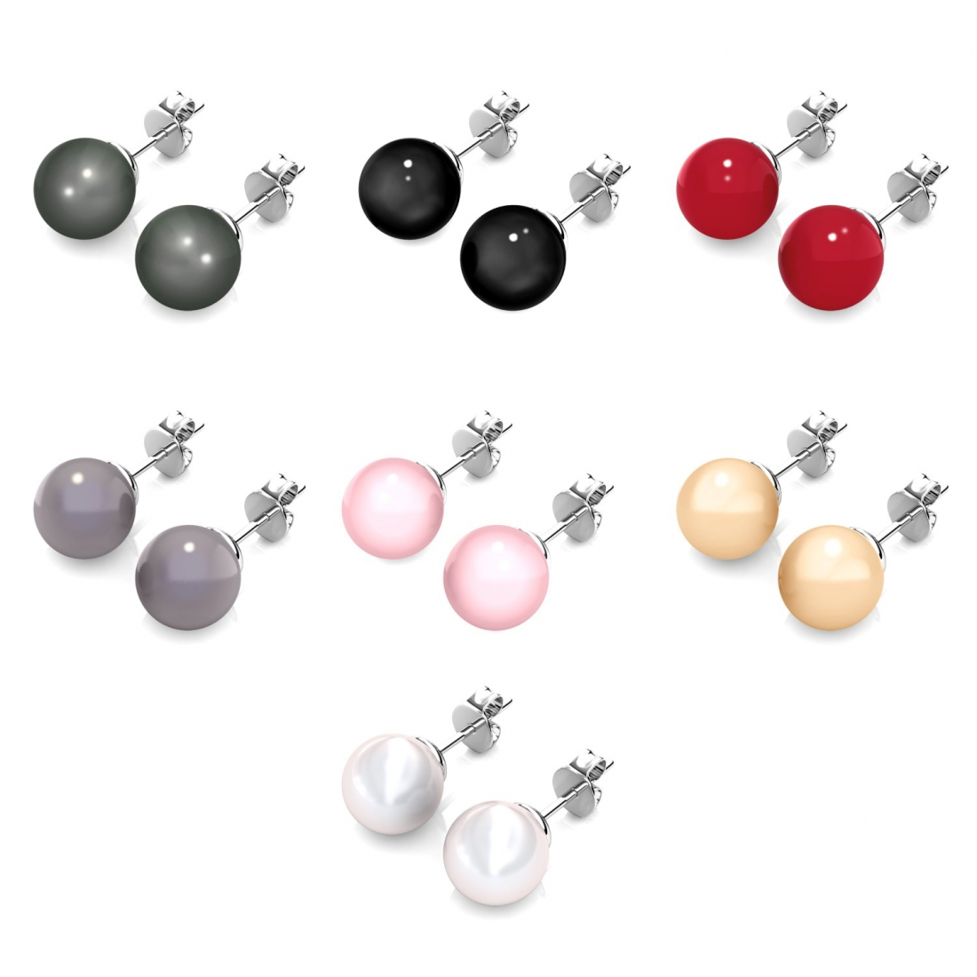 Women's 'Coffret 7 Days Colorful Pearl' Earrings