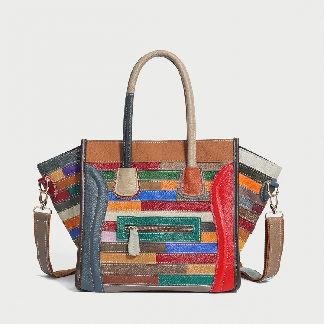 Women's 'Abstract Linear' Top Handle Bag